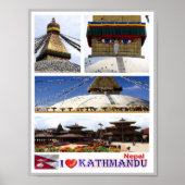 Kathmandu - I Love - Nepal Poster (Voorkant)