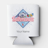 Kathmandu Mountains Nepal Retro Vlaggen Souvenir Blikjeskoeler (Achterkant)