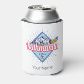 Kathmandu Mountains Nepal Retro Vlaggen Souvenir Blikjeskoeler (Blikje Achterkant)