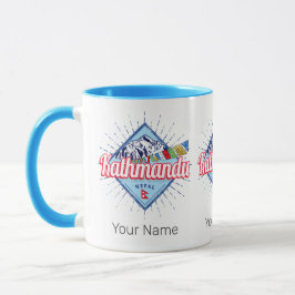 Kathmandu Mountains Nepal Retro Vlaggen Souvenir Mok