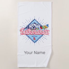Kathmandu Mountains Nepal Retro Vlaggen Souvenir Strandlaken