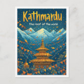 Kathmandu Nepal  kunst reisillustratie Briefkaart (Voorkant)