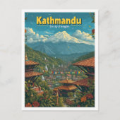 Kathmandu Nepal  kunst reisillustratie Briefkaart (Voorkant)