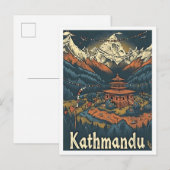 Kathmandu Nepal  kunst reisillustratie Briefkaart (Voorkant / Achterkant)