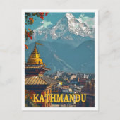 Kathmandu Nepal  kunst reisillustratie Briefkaart (Voorkant)