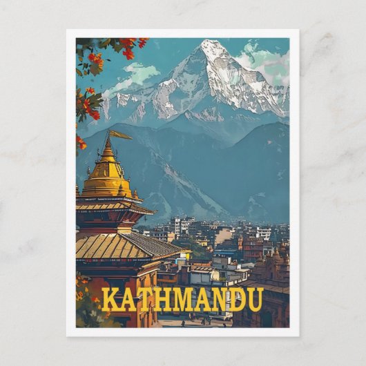 Kathmandu Nepal  kunst reisillustratie Briefkaart (Voorkant)