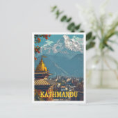 Kathmandu Nepal  kunst reisillustratie Briefkaart (Staand voorkant)