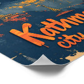 Kathmandu Nepal kunst reisillustratie Poster (Hoek)