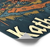 Kathmandu Nepal kunst reisillustratie Poster (Hoek)