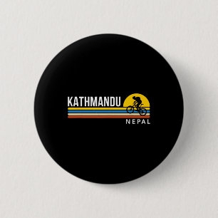 Kathmandu Nepal Mountainbiken Vintage Retro Souv Ronde Button 5,7 Cm