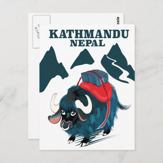 Kathmandu Nepal Reisposter Briefkaart (Voorkant / Achterkant)