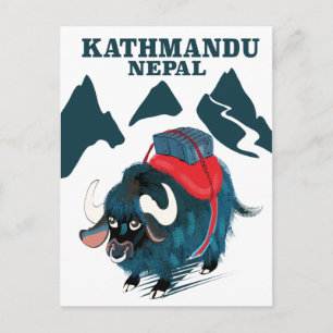 Kathmandu Nepal Reisposter Briefkaart