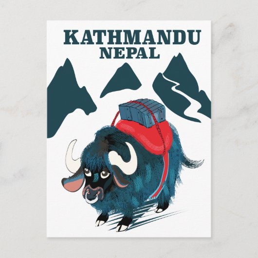 Kathmandu Nepal Reisposter Briefkaart (Voorkant)