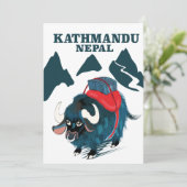 Kathmandu Nepal Reisposter Canvasprint Kaart (Staand voorkant)