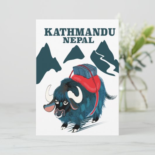 Kathmandu Nepal Reisposter Canvasprint Kaart (Staand voorkant)