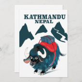 Kathmandu Nepal Reisposter Canvasprint Kaart (Voorkant / Achterkant)
