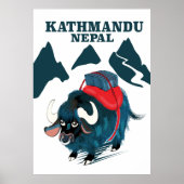 Kathmandu Nepal Reisposter Poster (Voorkant)