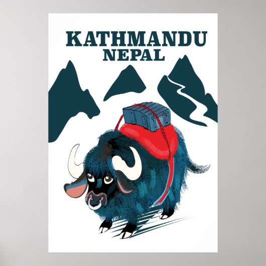 Kathmandu Nepal Reisposter Poster (Voorkant)