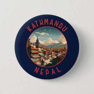 Kathmandu Nepal Retro Noodcirkel Ronde Button 5,7 Cm