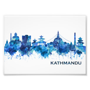 Kathmandu Nepal Skyline Blue Foto Afdruk