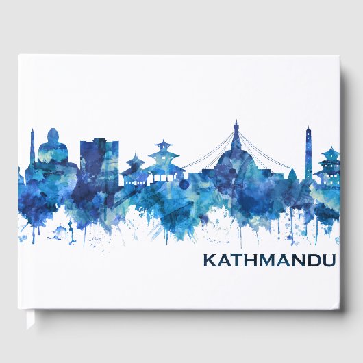 Kathmandu Nepal Skyline Blue Gastenboek (Voorkant)