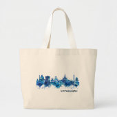 Kathmandu Nepal Skyline Blue Grote Tote Bag (Voorkant)