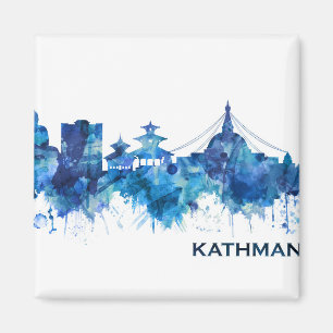 Kathmandu Nepal Skyline Blue Magneet