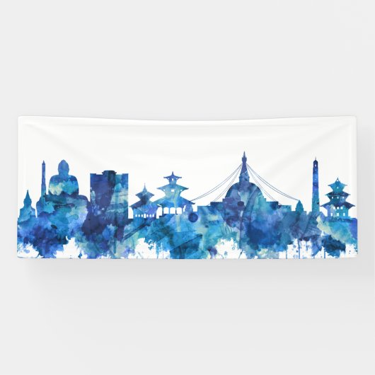 Kathmandu Nepal Skyline Blue Spandoek (Horizontaal)