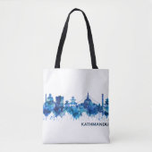 Kathmandu Nepal Skyline Blue Tote Bag (Voorkant)