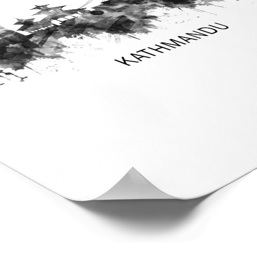 Kathmandu Nepal Skyline BW Poster (Hoek)
