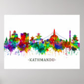 Kathmandu Nepal Skyline Poster (Voorkant)