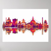 Kathmandu Nepal Skyline Poster (Voorkant)