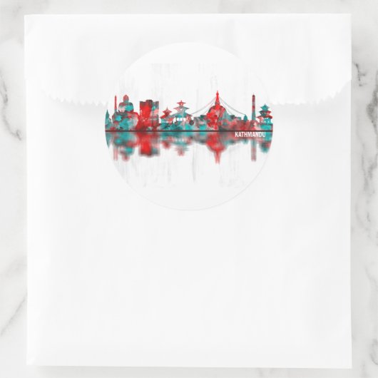 Kathmandu Nepal Skyline Ronde Sticker (Tas)