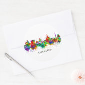 Kathmandu Nepal Skyline Ronde Sticker (Envelop)