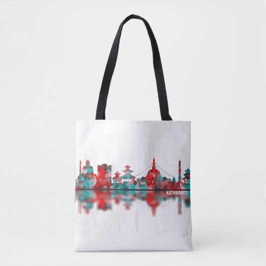 Kathmandu Nepal Skyline Tote Bag (Voorkant)