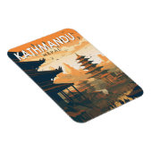 Kathmandu Nepal Travel Art Vintage Magneet (Rechterzijde)