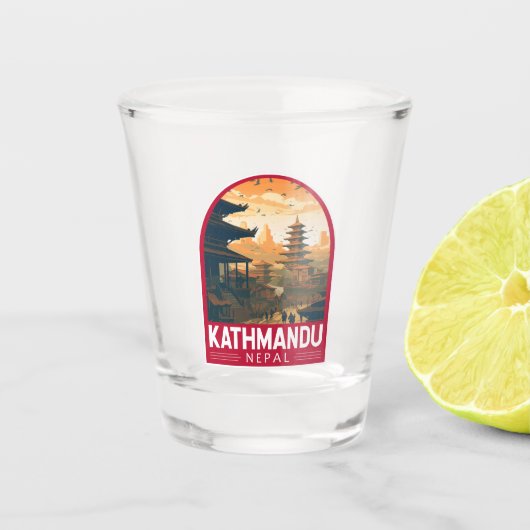 Kathmandu Nepal Travel Art Vintage Shot Glas (Voorkant)