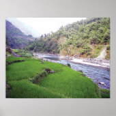 Kathmandu River Rice Terace Poster (Voorkant)
