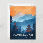 Kathmandu Tempel Briefkaart (Voorkant / Achterkant)