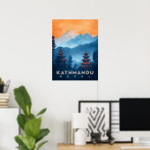  Kathmandu Tempel Poster (Thuiskantoor)