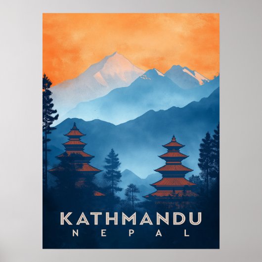  Kathmandu Tempel Poster (Voorkant)
