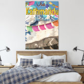 Kathmandu Vintage Travel poster Canvas Afdruk (Insitu (Slaapkamer))