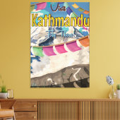 Kathmandu Vintage Travel poster Canvas Afdruk (Insitu (Woonkamer))