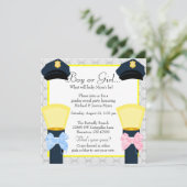 Kathodepolitie Badge Damask Gender onthulling Kaart (Staand voorkant)