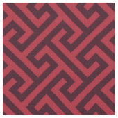 Kathoderode en bruine griekige geometrische patron stof (Close Up)