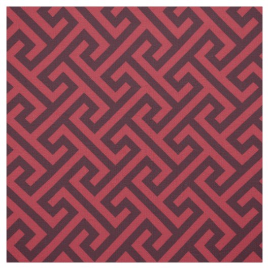 Kathoderode en bruine griekige geometrische patron stof (Swatch)