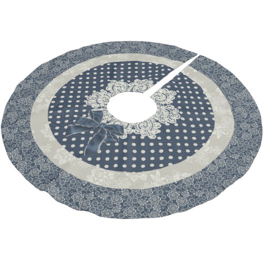 Kathodestraalblauw en ivoren kerstboomrokken kerstboom rok (Gekanteld)