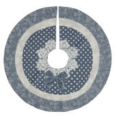 Kathodestraalblauw en ivoren kerstboomrokken kerstboom rok (Voorkant)