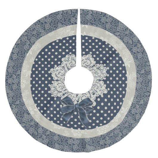 Kathodestraalblauw en ivoren kerstboomrokken kerstboom rok (Voorkant)