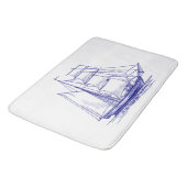 Kathodevaartsblauw zeilschip badmat (Gekanteld)